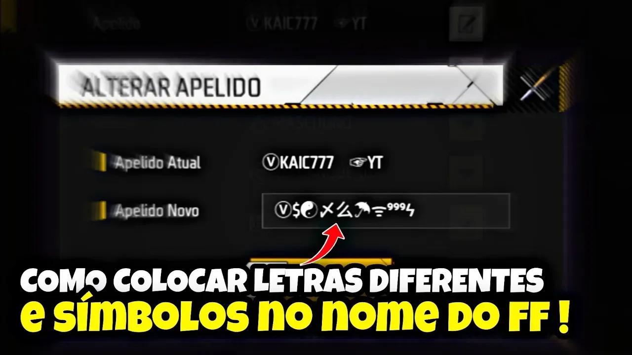 COMO COLOCAR LETRA DIFERENTE NO NOME DO FREE FIRE COMO FAZER NICK ...