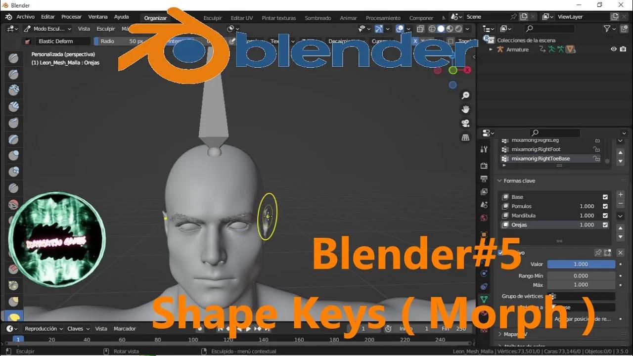 Tutorial Blender: Cómo Crear Shape Keys de Dos Formas Diferentes
