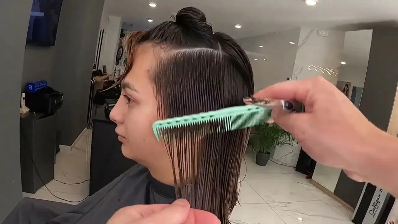 Full Haircut Tutorial With Blow Dry And Highlights Technique