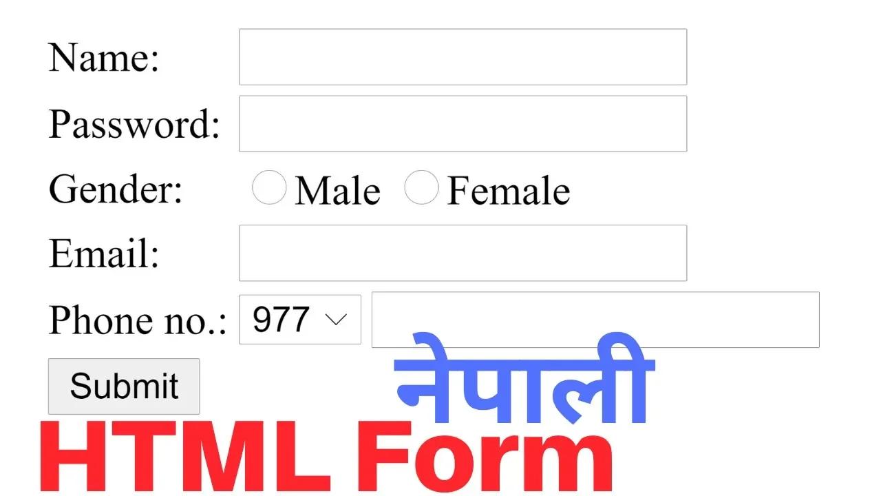 How to Create Registration Form in HTML - Easy Step - नेपालीमा (2021)