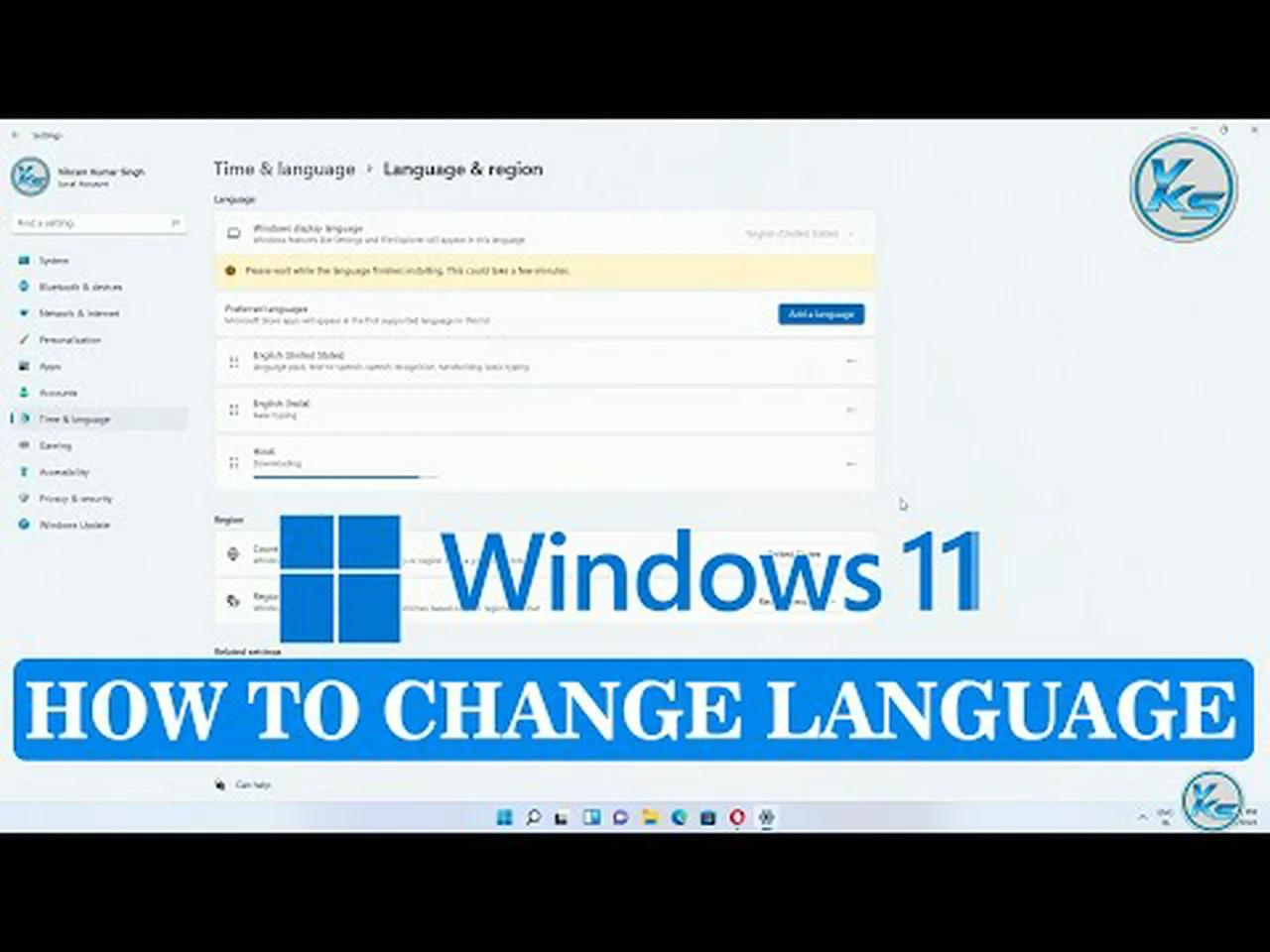 how to change language in windows 11 laptop