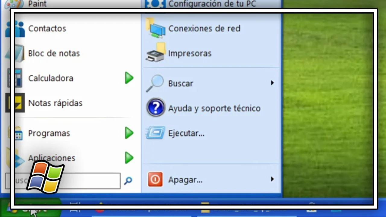 🖌 Transformar WINDOWS 10 en WINDOWS XP (menú inicio y barra de tareas)