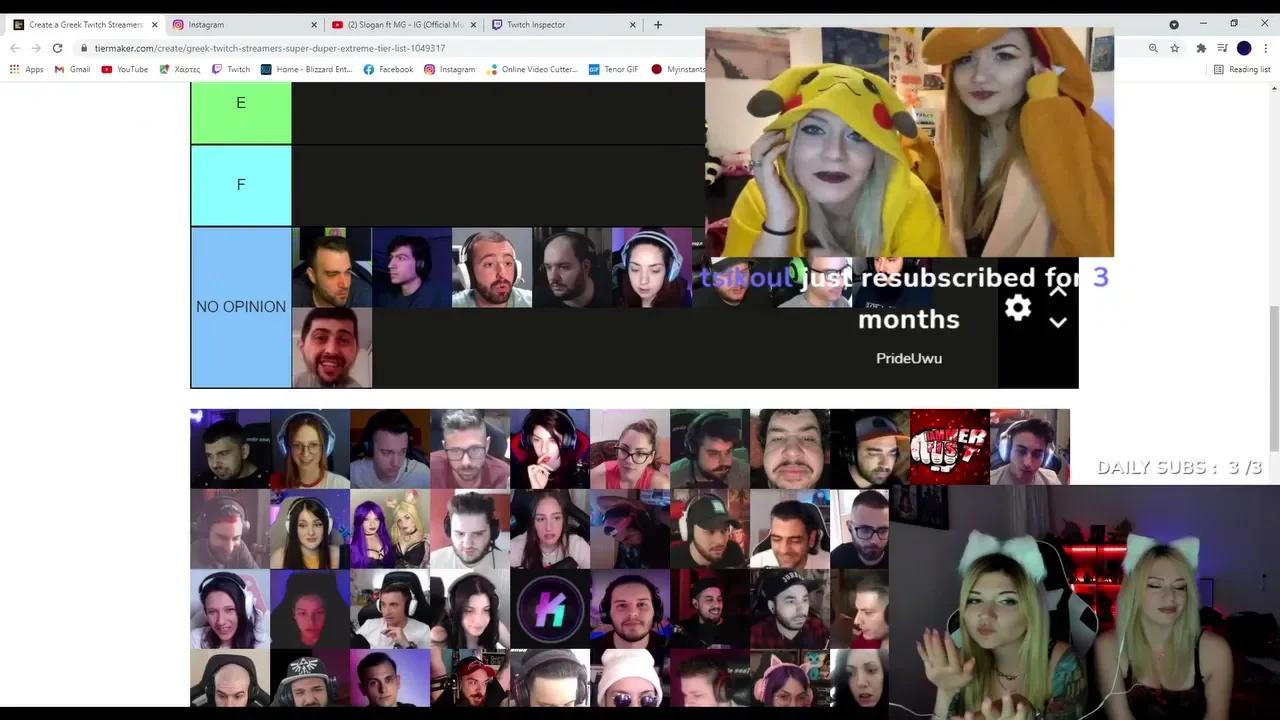 Greek Twitch Streamers Tier List - Hikaruokami (Elumia, Anja_Daz) - 10 ...