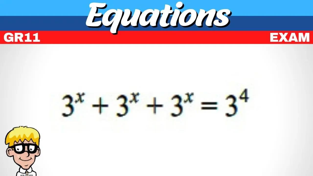Exponential Equations Grade 11 Exam