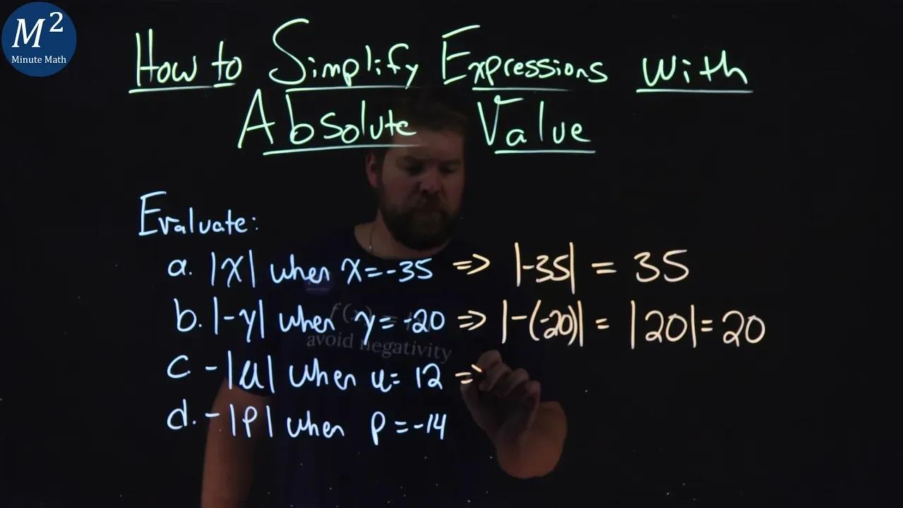 How to Simplify Expressions with Absolute Value | Part 2 of 5 | Minute Math
