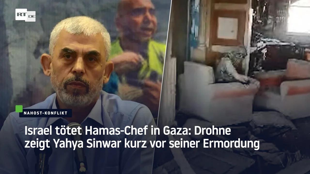 ⁣Israel tötet Hamas-Chef in Gaza: Drohne zeigt Yahya Sinwar kurz vor seiner Ermordung