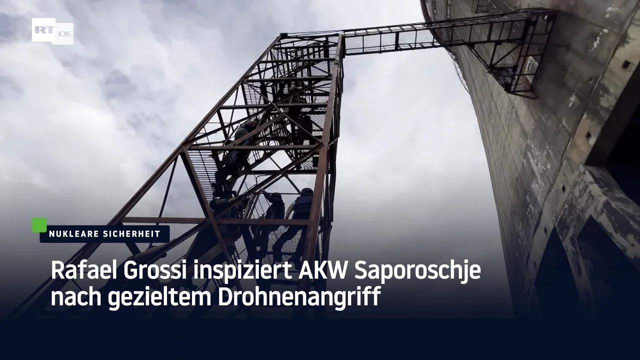 ⁣Rafael Grossi inspiziert AKW Saporoschje nach gezieltem Drohnenangriff