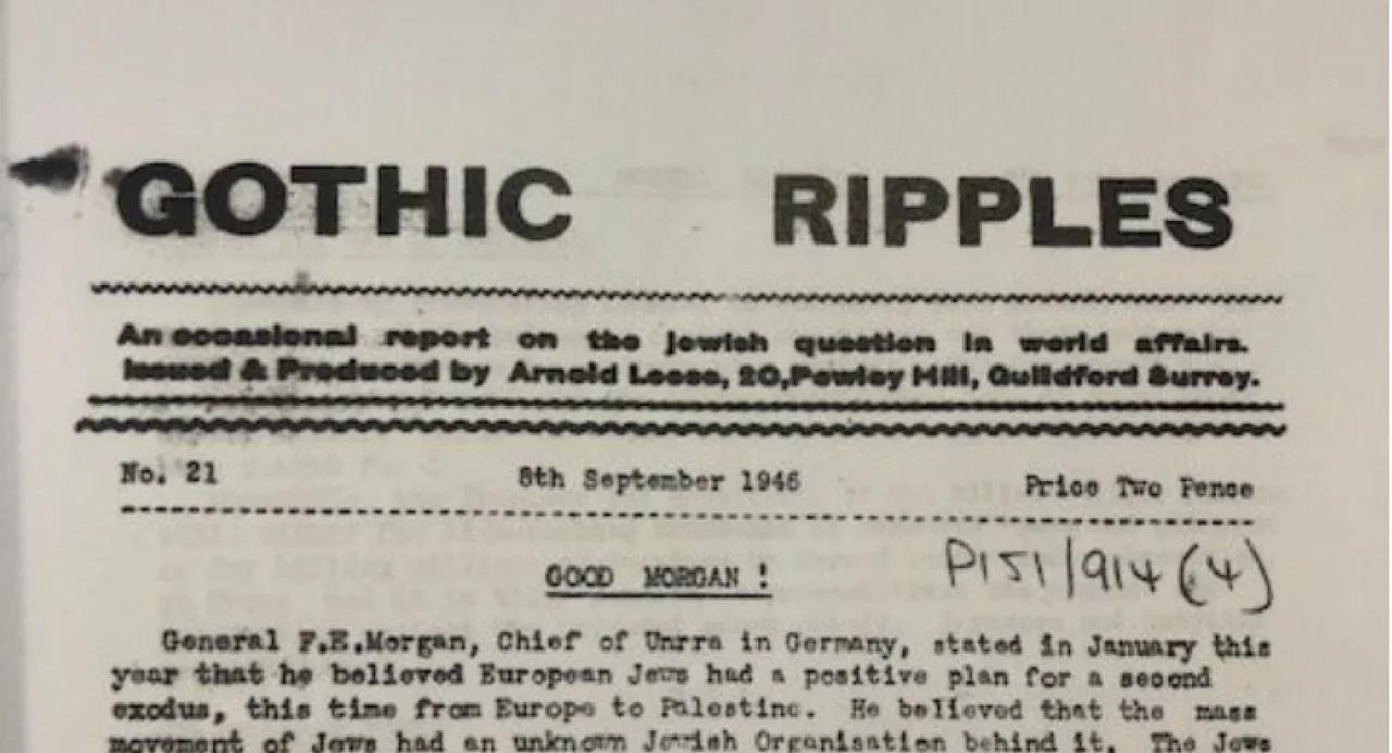 Gothic Ripples 21 Leese 5th September 1946 General Morgan (Front page only)