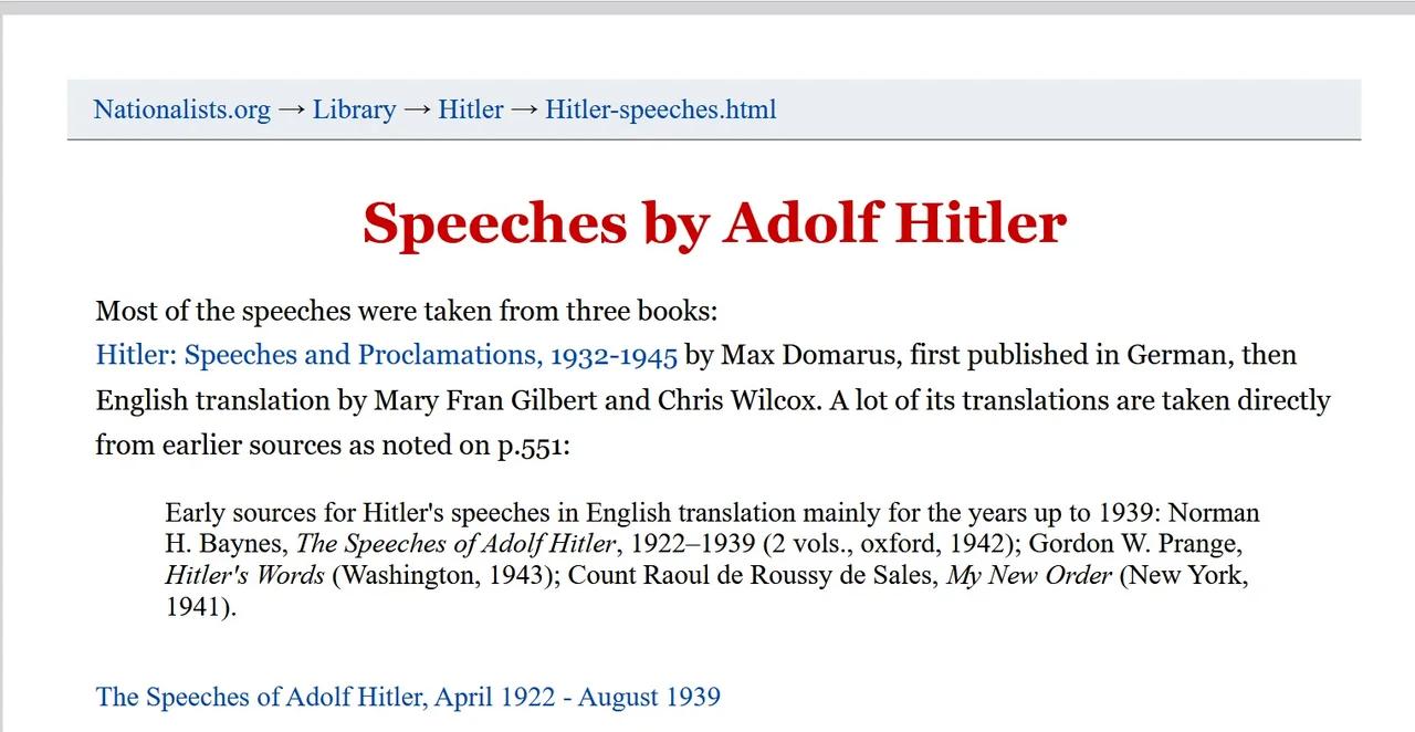 Hitler speeches nationalists