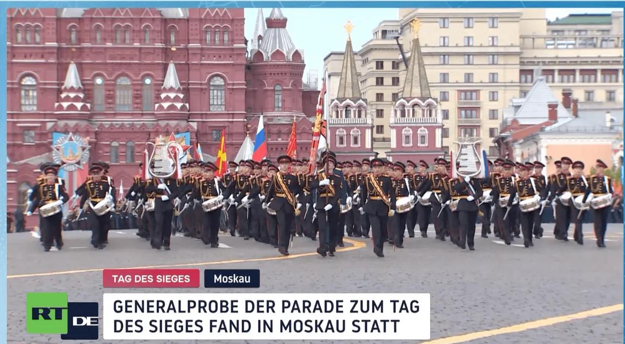 ⁣Tag des Sieges: Generalprobe der Parade in Moskau