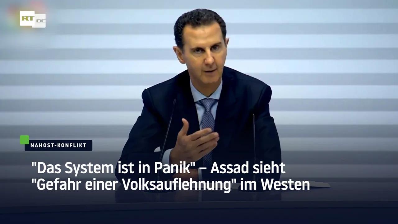 ⁣"Das System ist in Panik" – Assad sieht "Gefahr einer Volksauflehnung" im Westen