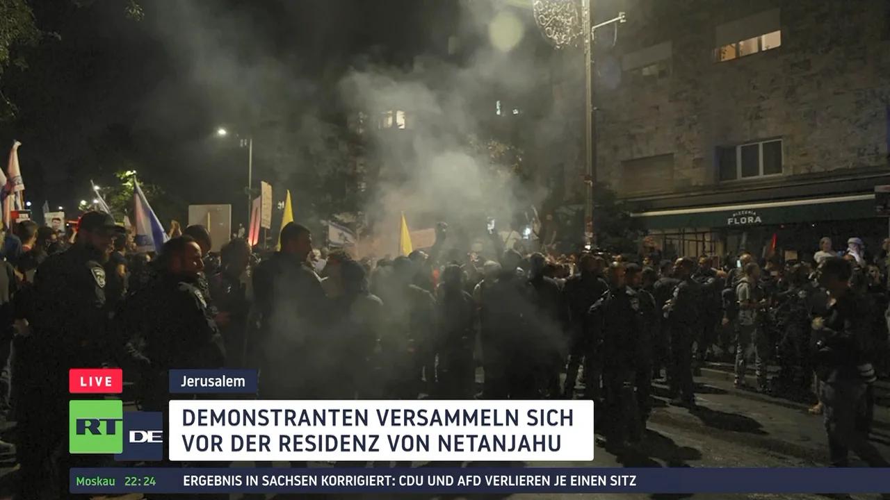 ⁣Nach Bergung toter Geiseln: Streik in Israel und Proteste vor Netanjahus Residenz