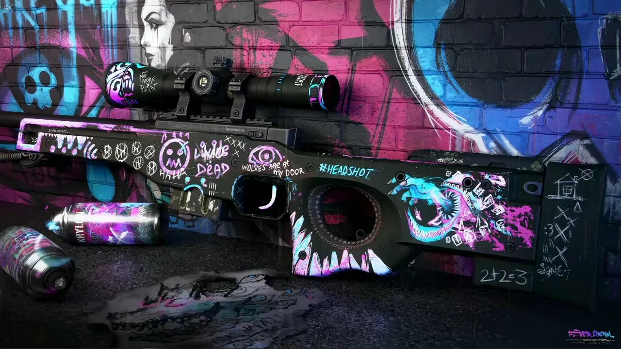AWP Fever Dream Sniper Rifle from CS Global Offensive - Live Wallpaper