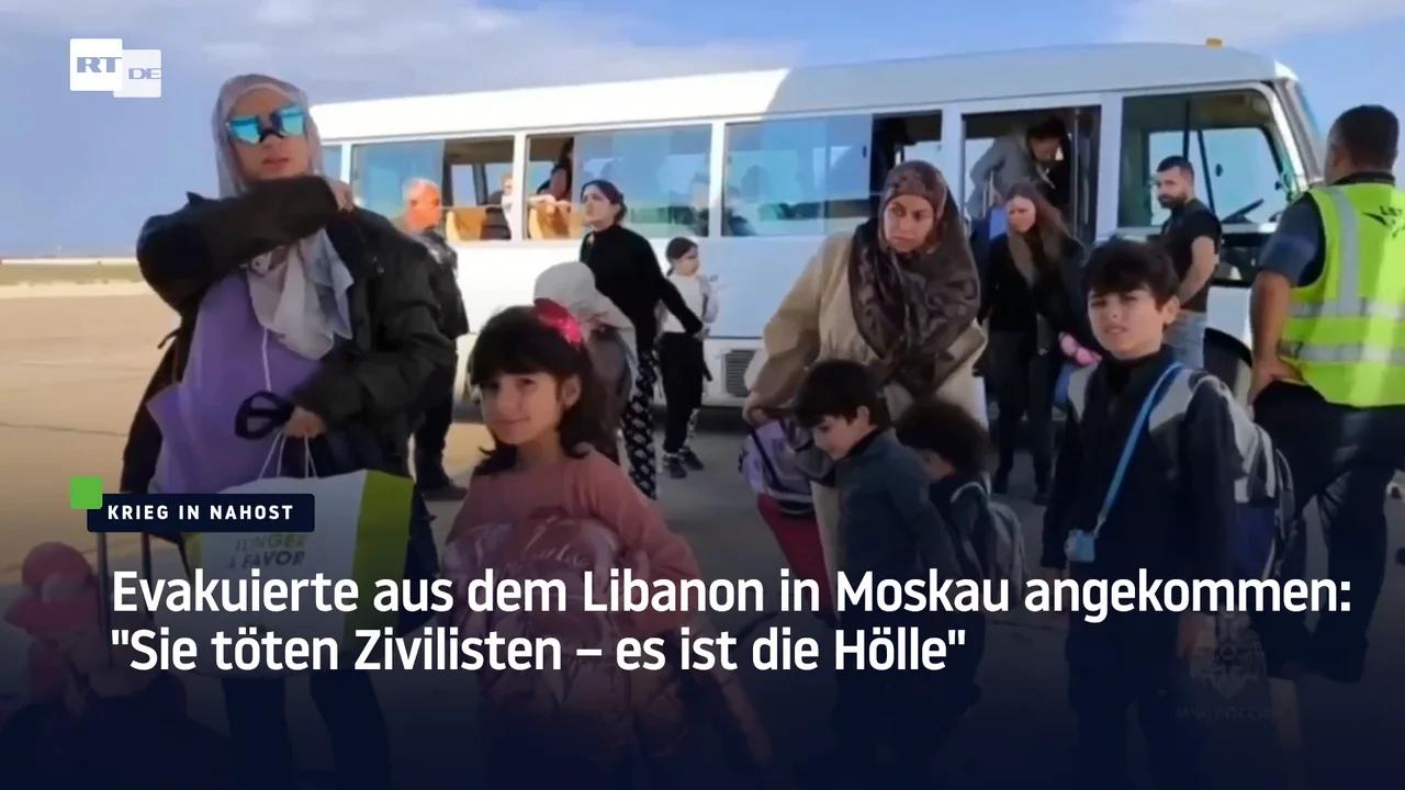 ⁣Evakuierte aus dem Libanon in Moskau angekommen: 