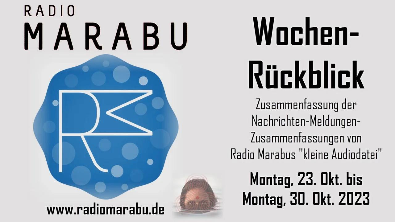 ⁣3. Radio Marabu Wochenrückblick 23. bis 30. Oktober 23 - Nachrichten Zusammenfassung