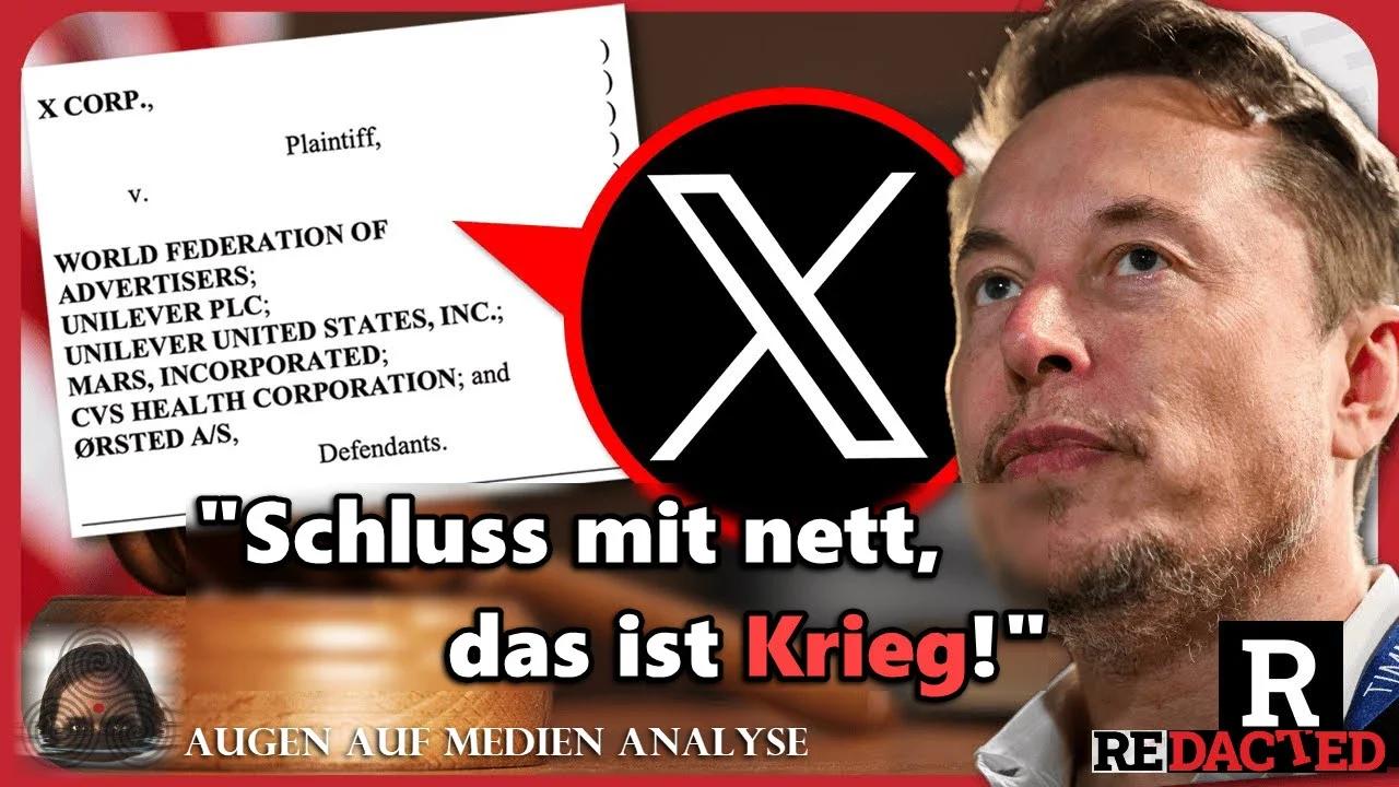 ⁣X und Rumble klagen Deep-State-Ideologie erzwingendes Werbegeld-Monopol GARM an (Redacted - Deutsch)