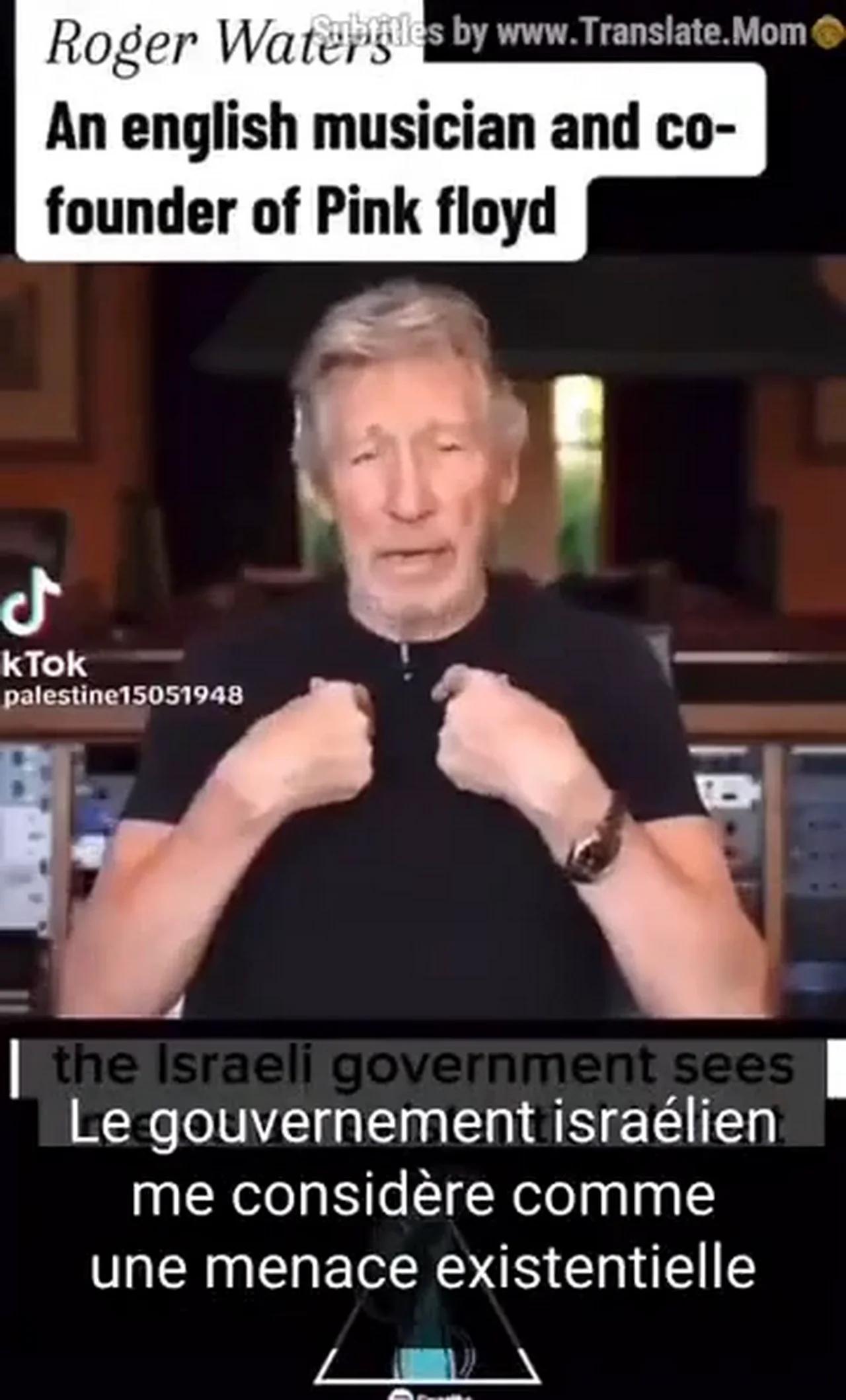 A ECOUTER... ROGER WATERS « Israël veut Détruire moi et ma famille, je ne Lâche pas la Palestine