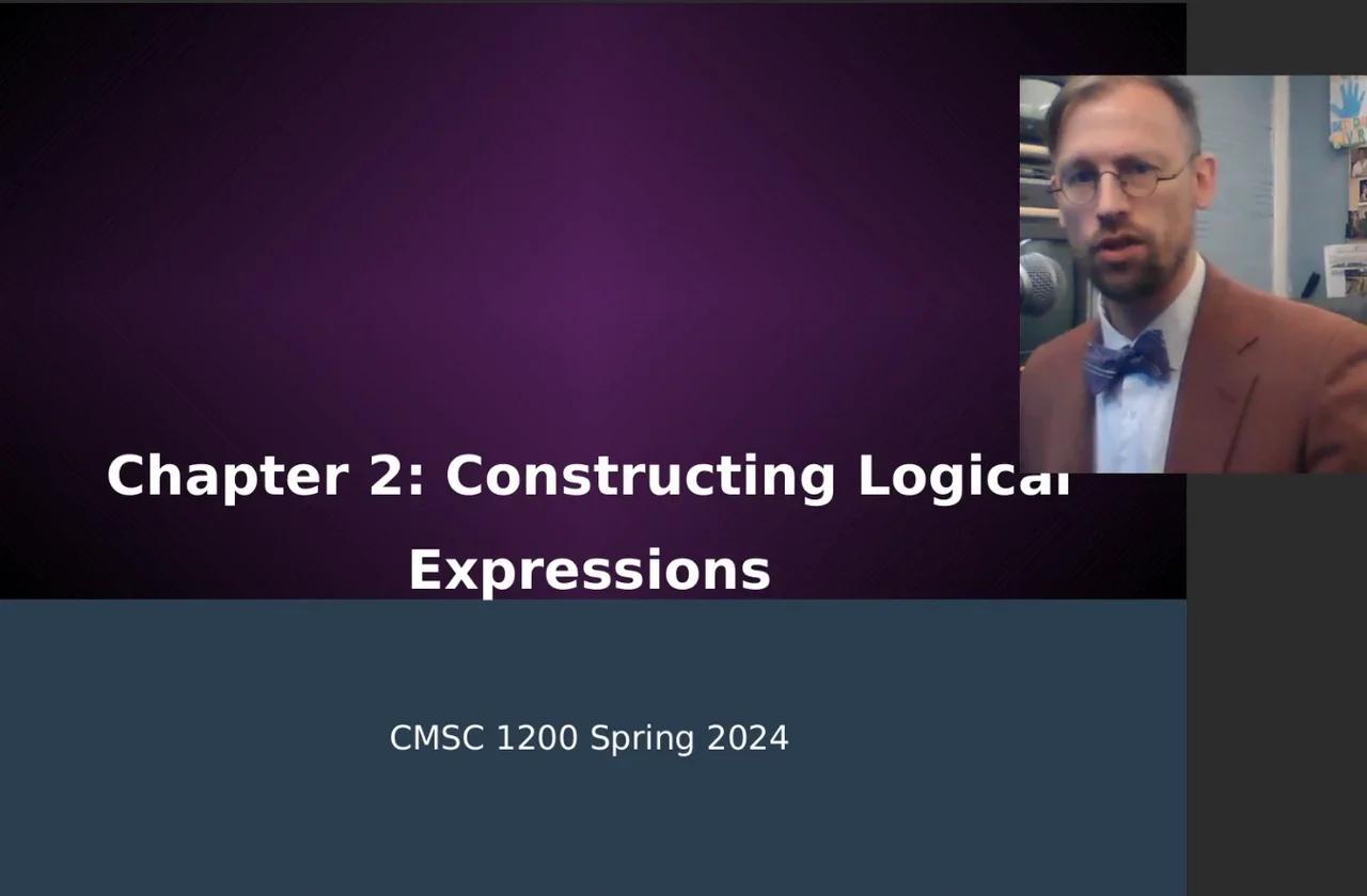 CS 1200 Lecture 05: Chapter 2 - Constructing Logical Expressions (Lab)