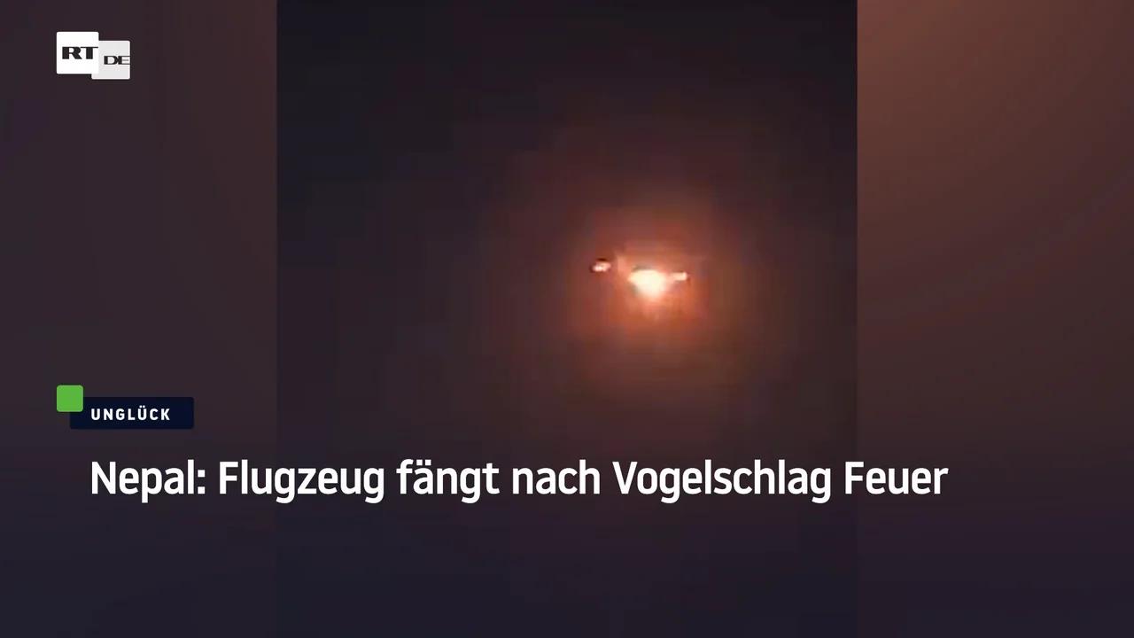 Nepal Flugzeug fängt nach Vogelschlag Feuer