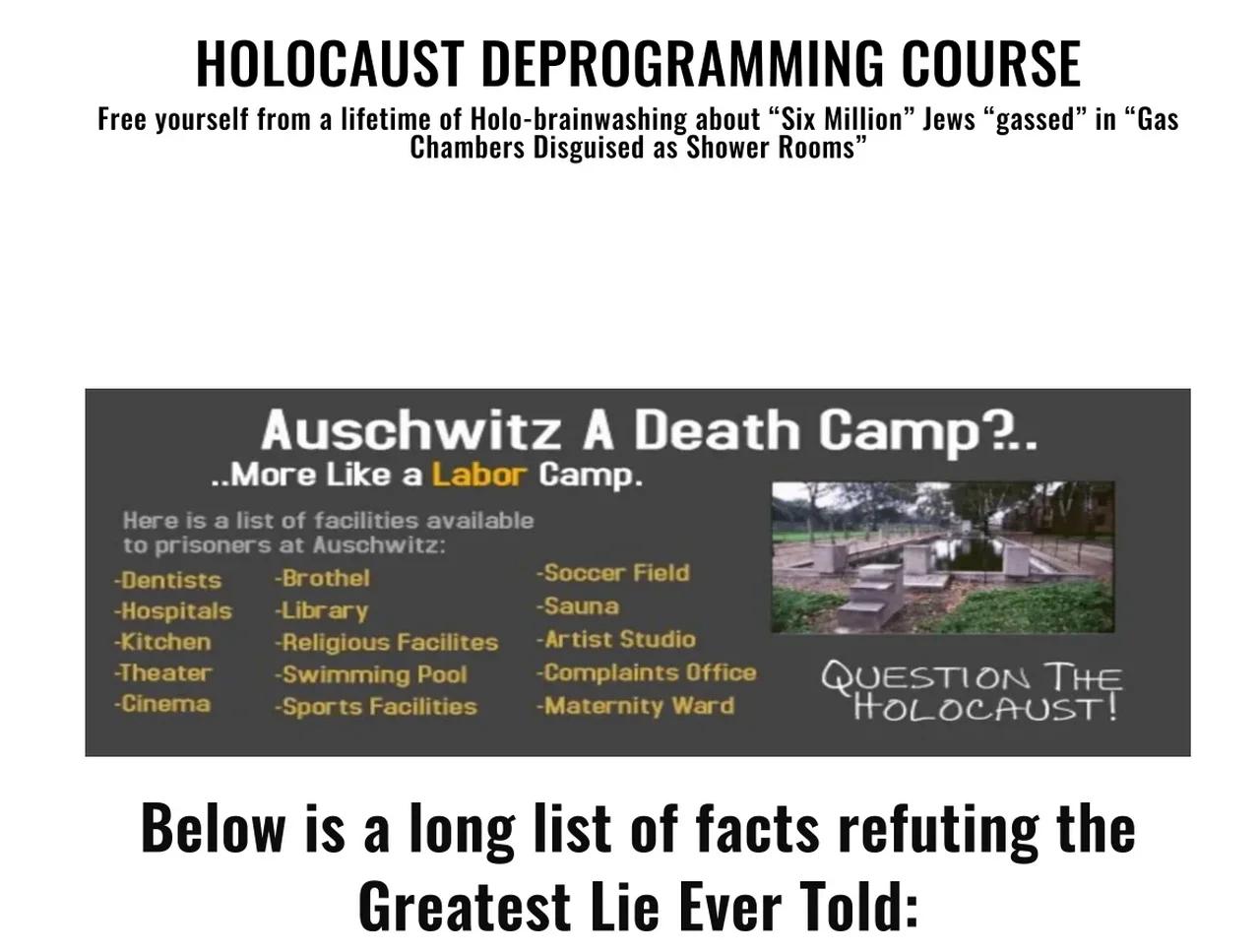 Holocaust deprogramming course