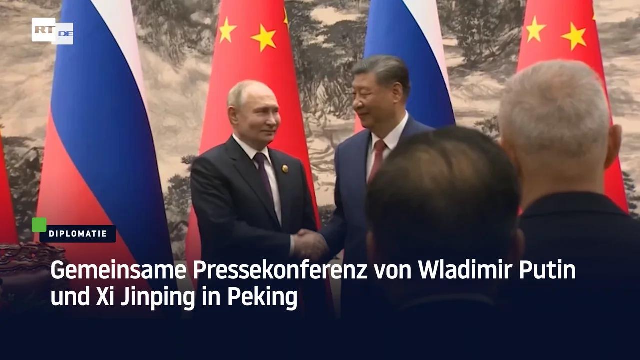⁣Gemeinsame Pressekonferenz von Wladimir Putin und Xi Jinping in Peking