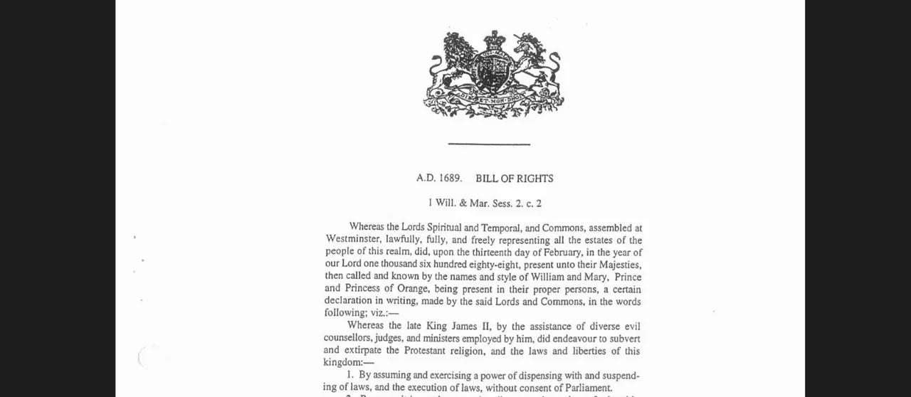 article 1 bill of rights 1689