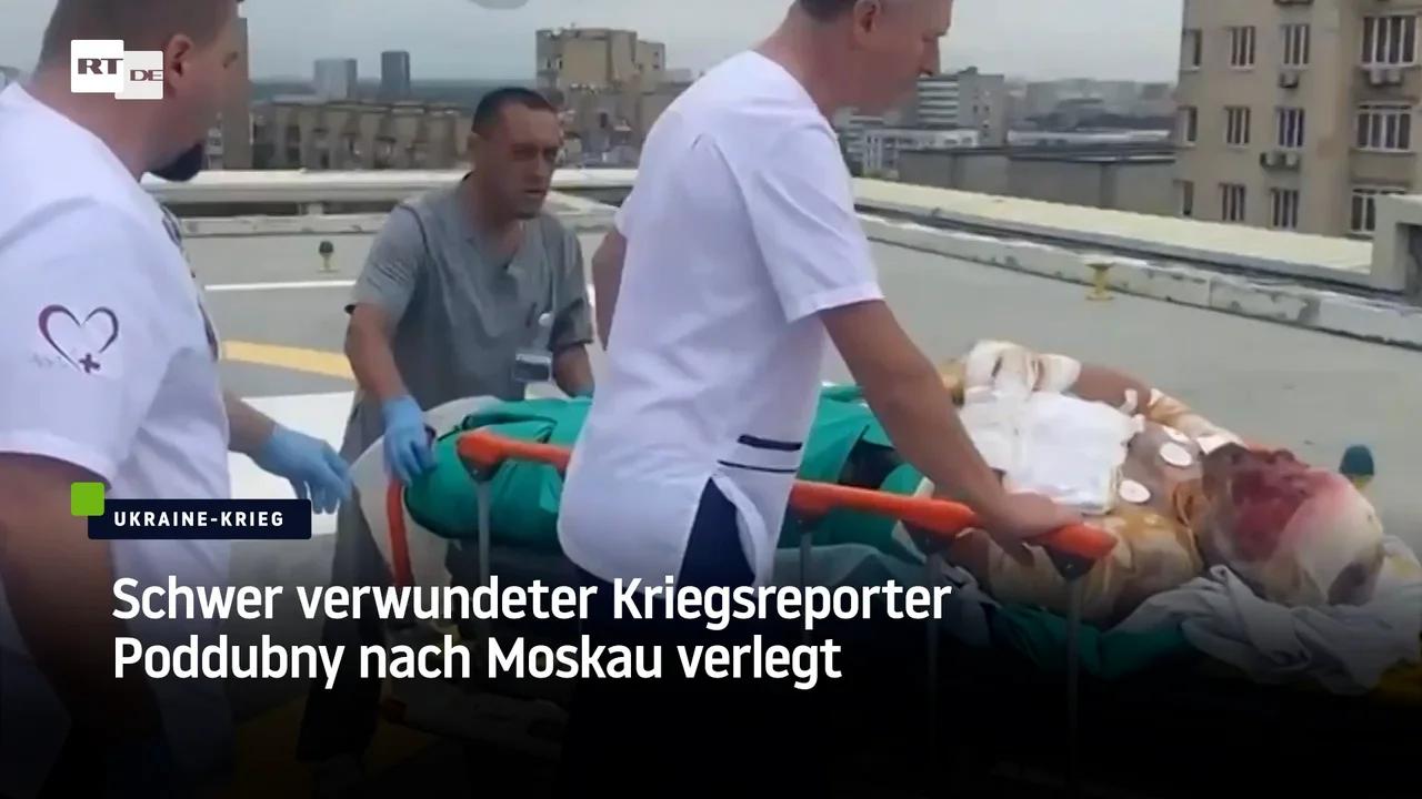 ⁣Schwer verwundeter Kriegsreporter Poddubny nach Moskau verlegt