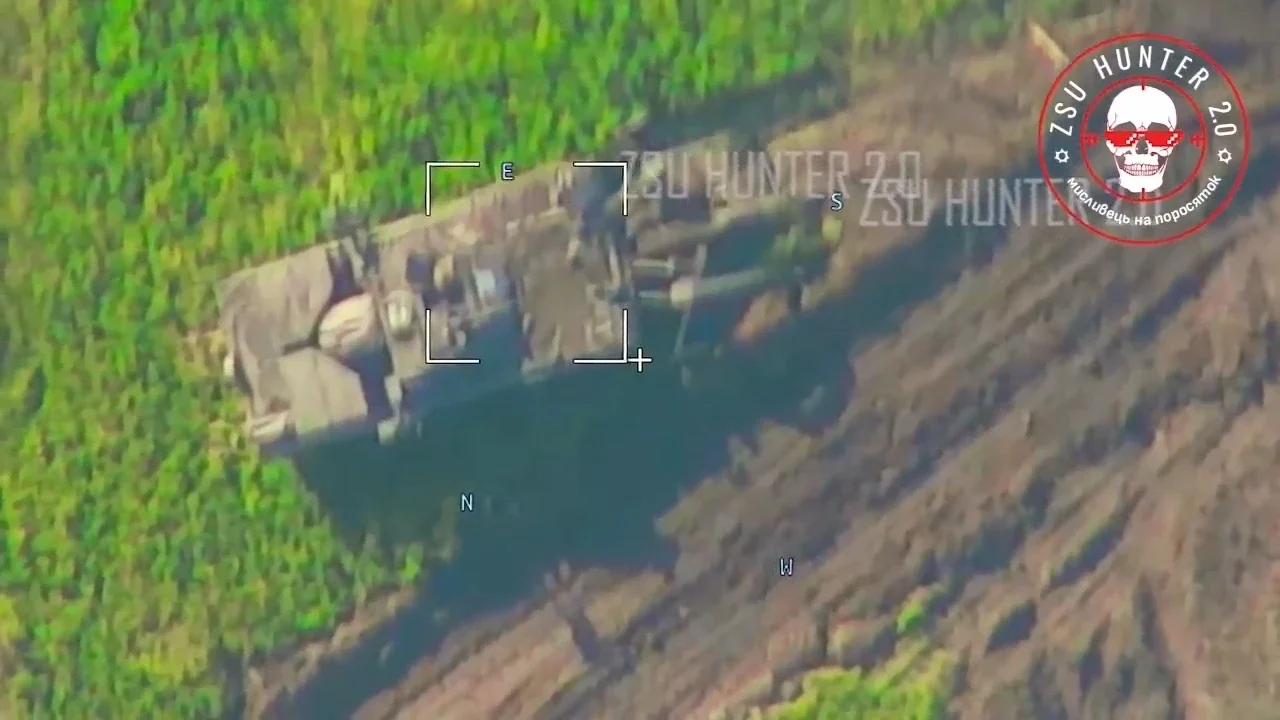 Longer View of Destroyed Ukrainian Leopards/Bradleys