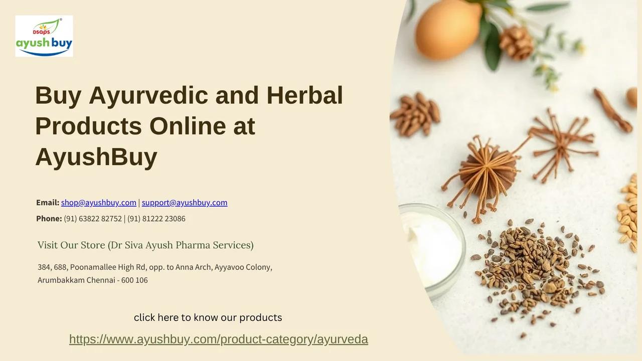 Buy Ayurvedic and Herbal Products Online at AyushBuy