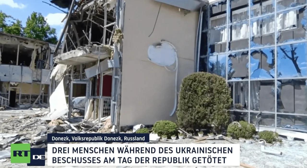 ⁣Ukrainische Armee nimmt Restaurant in Donezk unter Beschuss – Drei Zivilisten tot