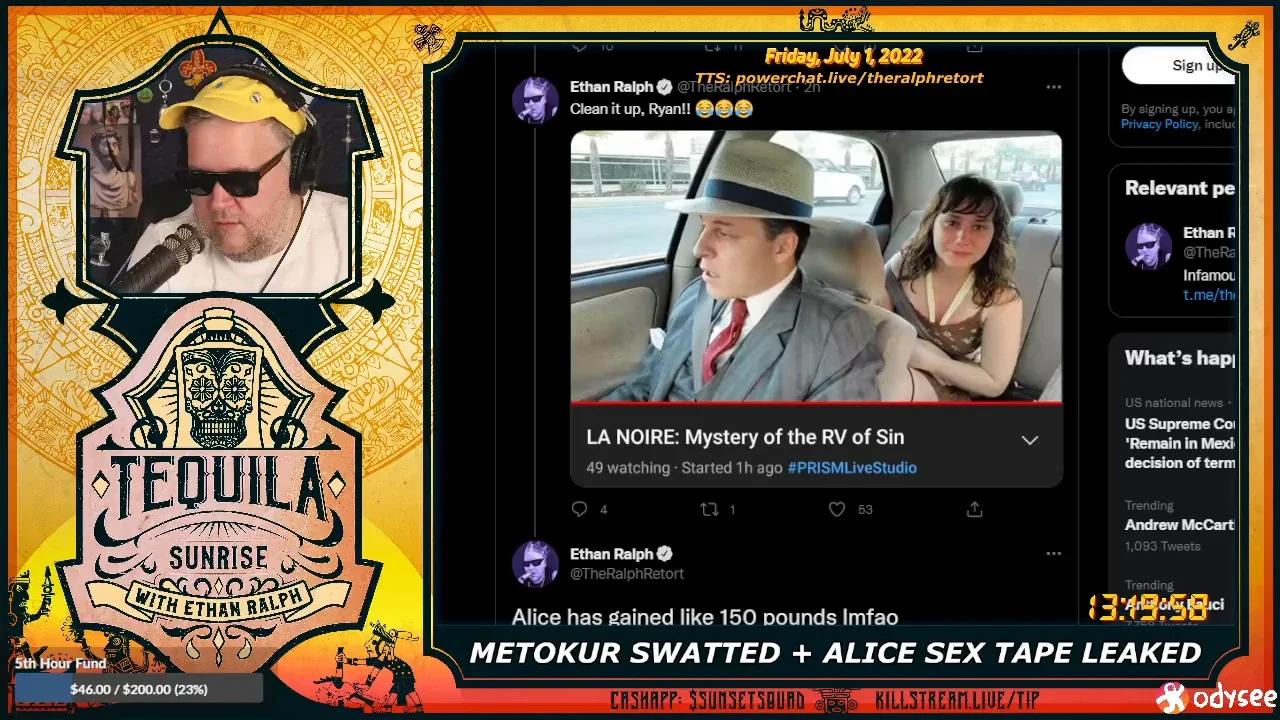 Tequila Sunrise: Metokur Swatted + Alice Sex Tape Leaked 7/1/22
