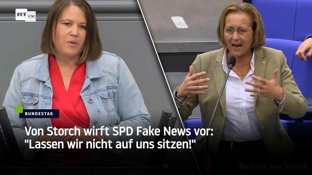 ⁣Von Storch wirft SPD Fake News vor: "Lassen wir nicht auf uns sitzen!"