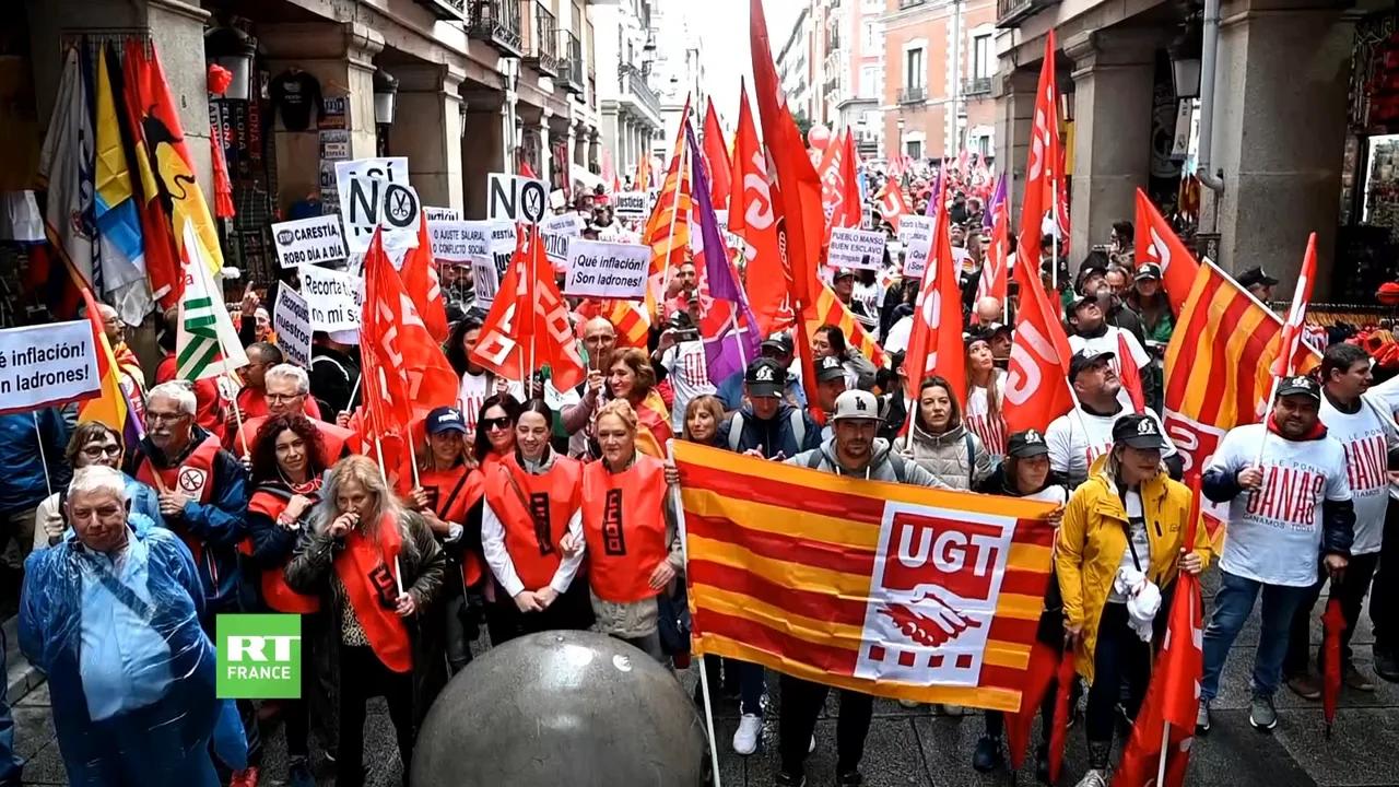 Espagne Manifestation Contre Les Bas Salaires Et Linflation