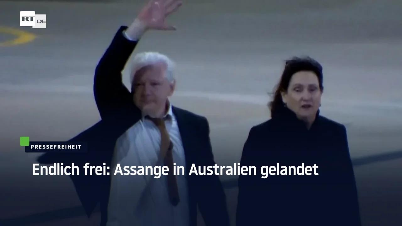 ⁣Endlich frei: Assange in Australien gelandet