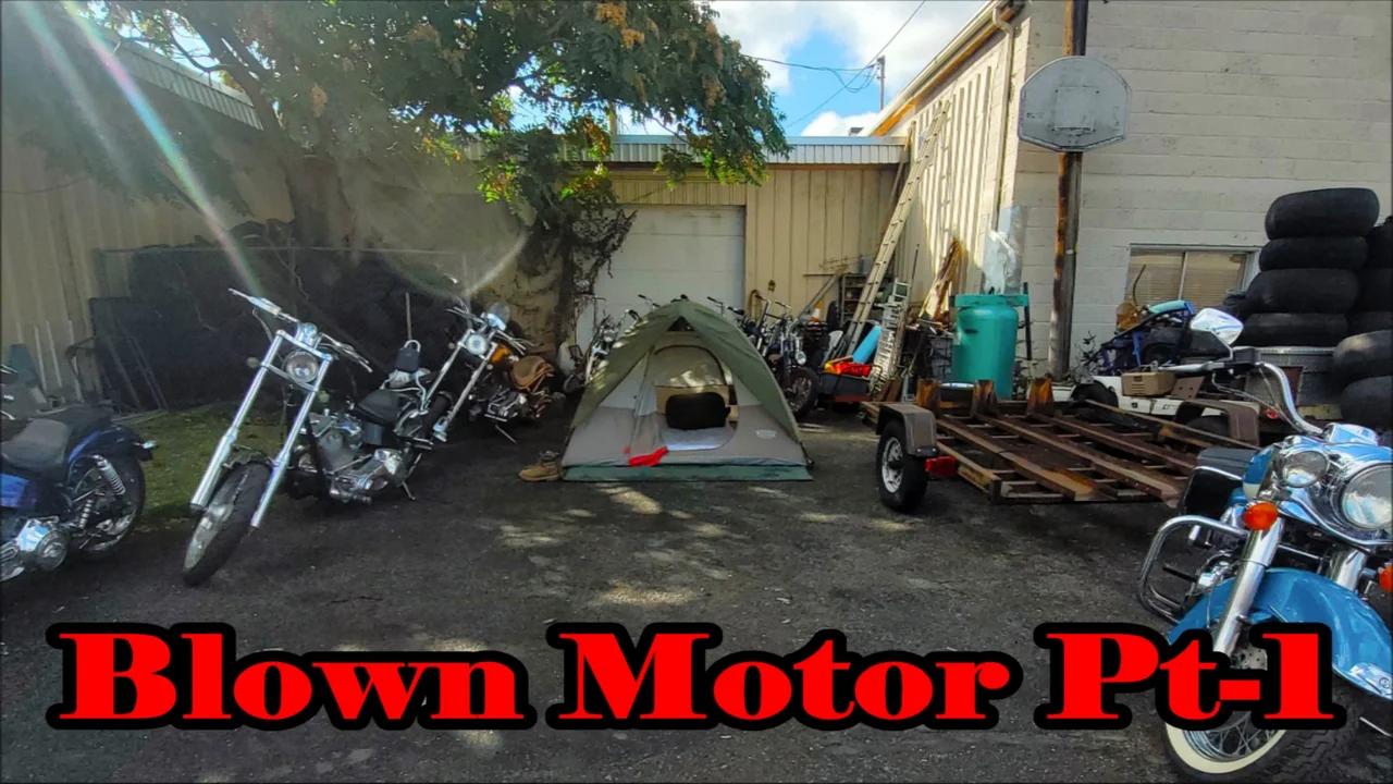 Scooter Tramp Scotty. Blown Motor Pt-1. #motorcycle #travel #camping #harley #repair