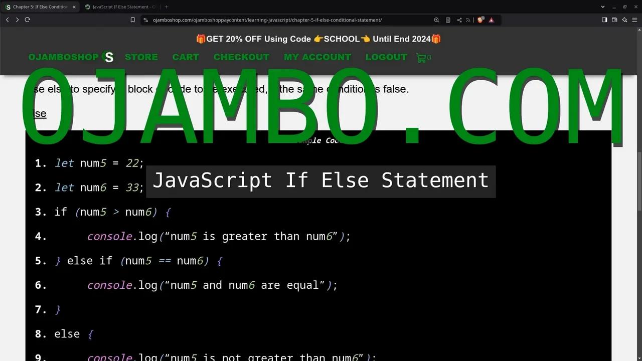 JavaScript If Else Statement