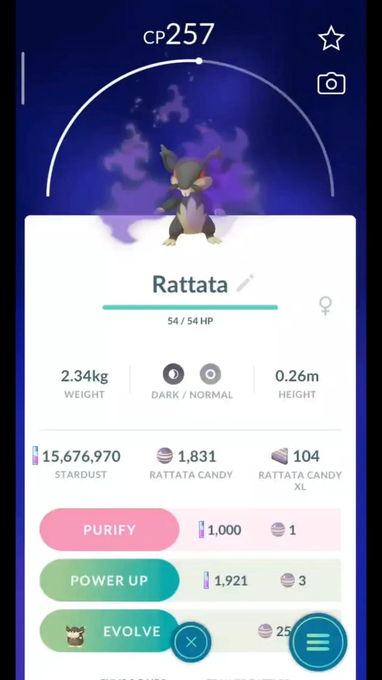 Pokémon GO-Purifying Shadow Alolan Rattata