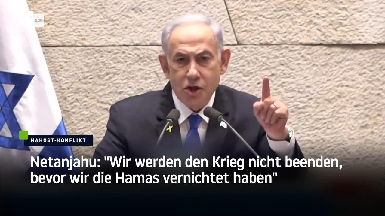 ⁣Netanjahu: "Wir werden den Krieg nicht beenden, bevor wir die Hamas vernichtet haben"