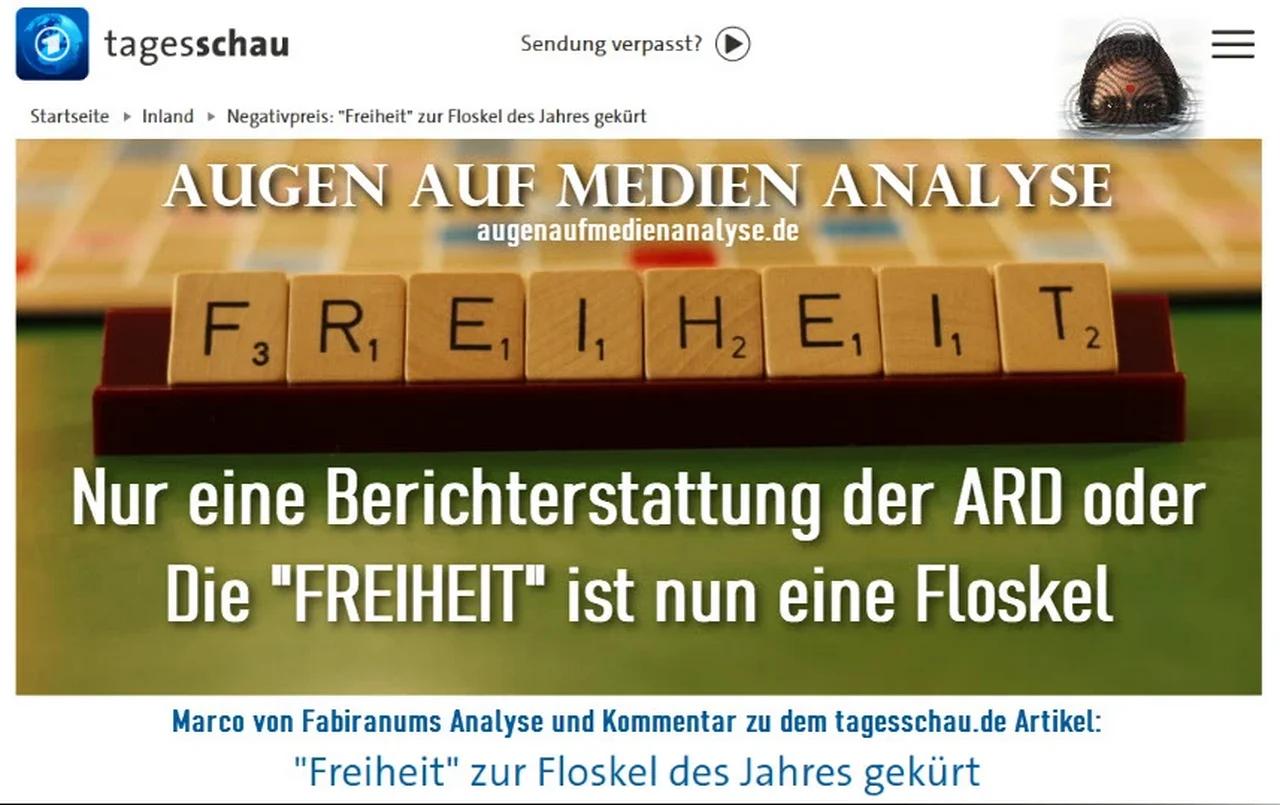 ⁣Nur eine Berichterstattung der ARD oder Die FREIHEIT ist nun eine Floskel