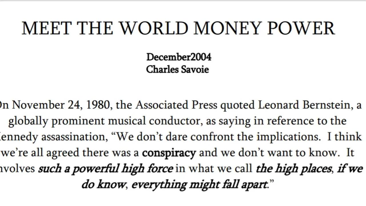 MEET THE WORLD MONEY POWER - The Pilgrims Society by Charles Savoie