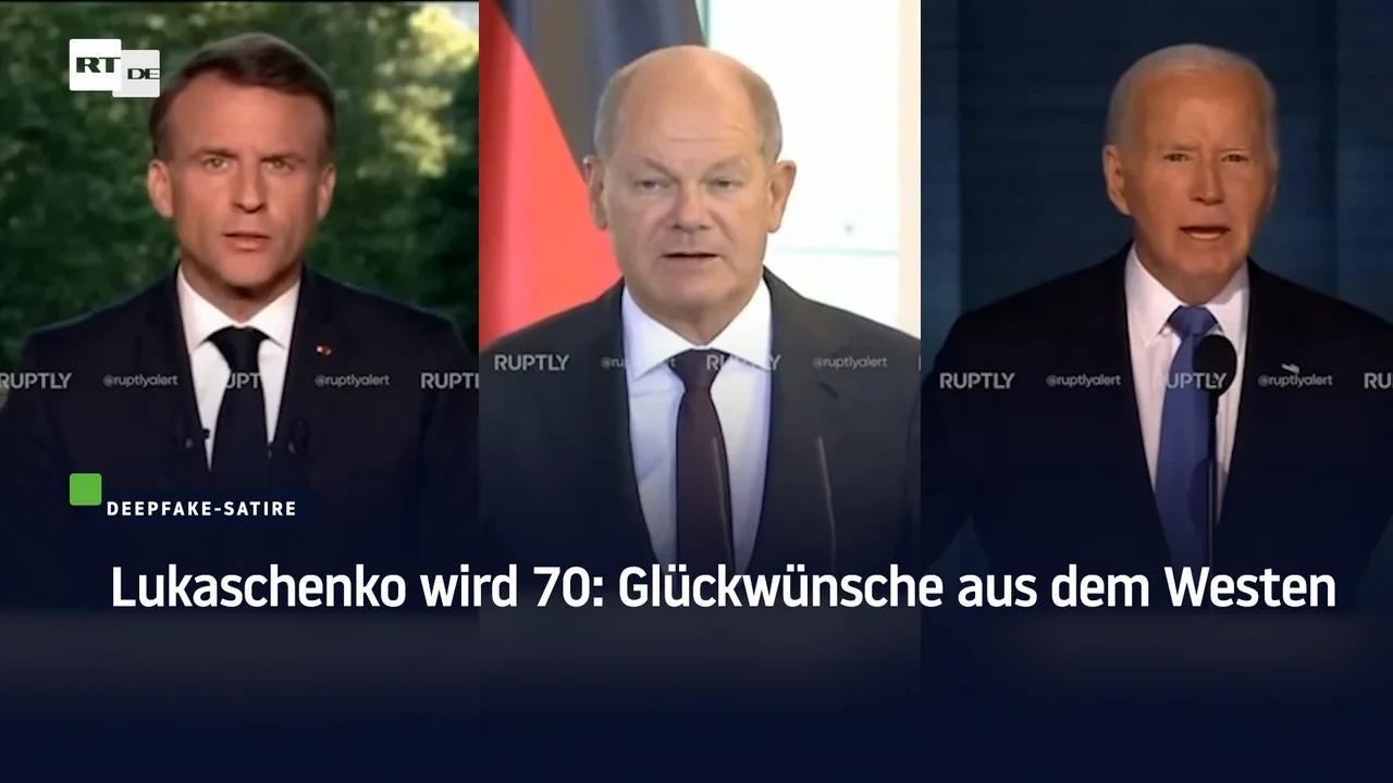 ⁣Deepfake-Satire: Alexander Lukaschenko feiert seinen 70.  und westliche Staatschefs gratulieren