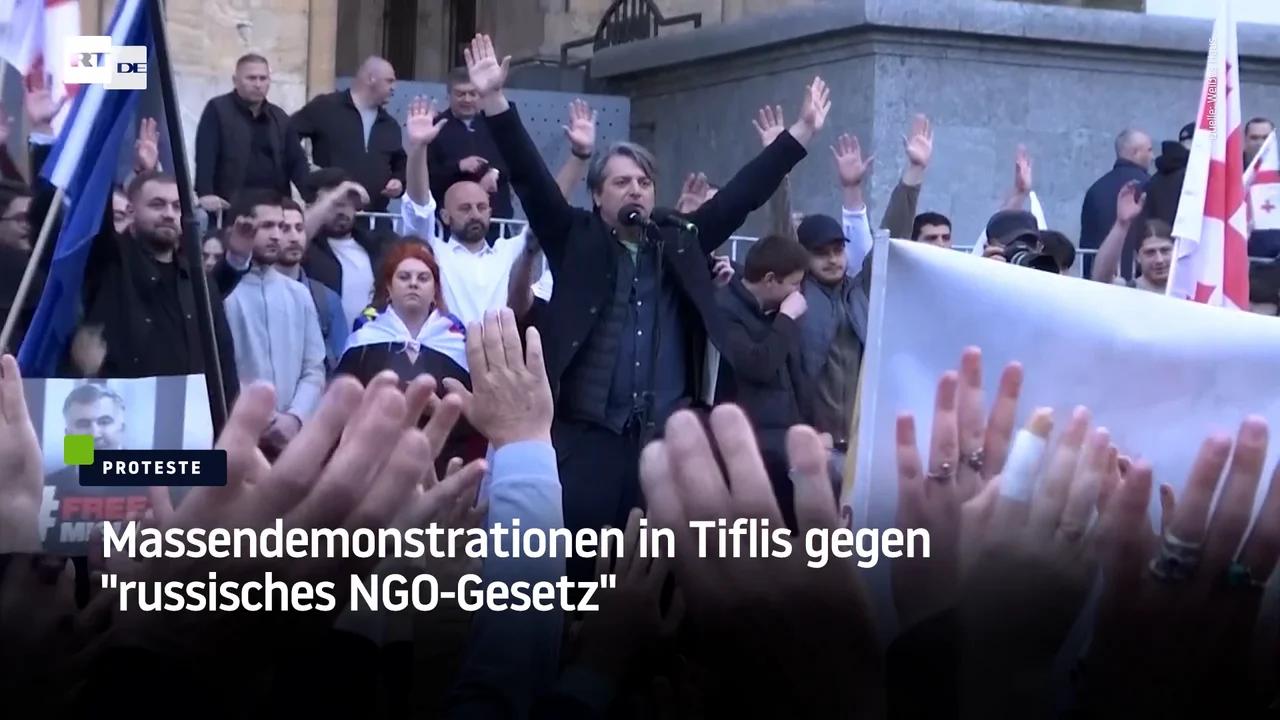 ⁣Massendemonstrationen in Tiflis gegen "russisches NGO-Gesetz"