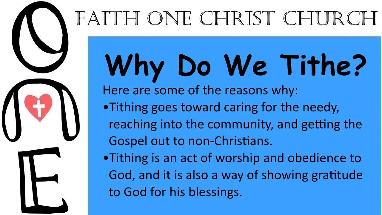 Why Do we Tithe?
