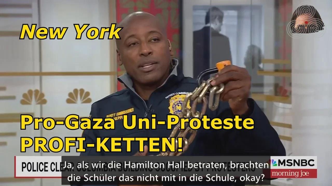 ⁣New York Pro-Gaza Uni-Proteste Profi-Ketten