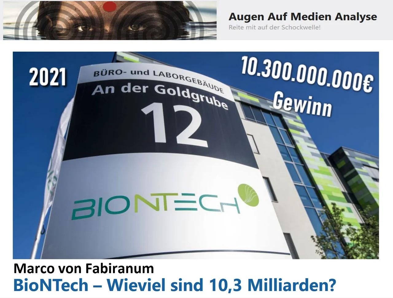 ⁣Lesung: BioNTech – Wieviel sind 10,3 Milliarden? (Marco von Fabiranum)