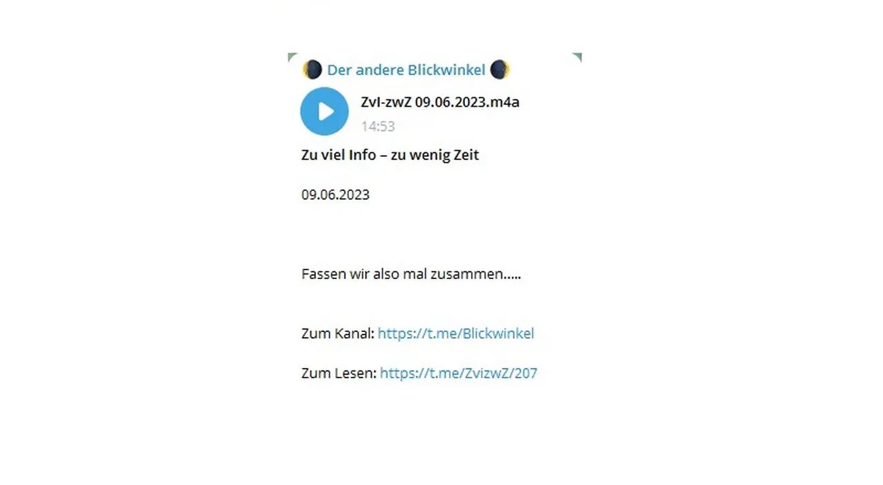 Zu Viel Info - Zu Wenig Zeit 09.06.2023