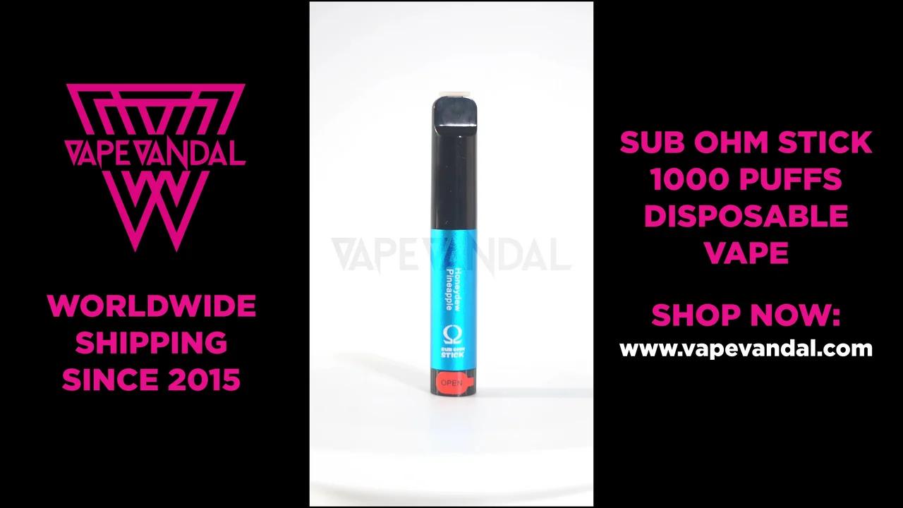vape vandal Sub Ohm Stick 1,000 Puffs 360 View