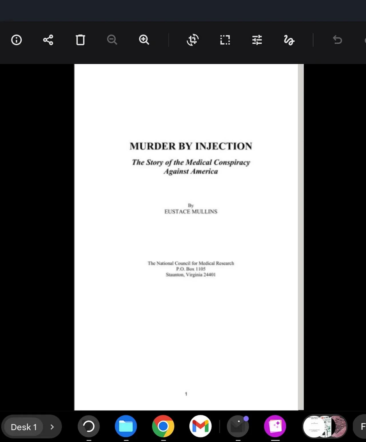 Murder by Injection By Eustace Mullins