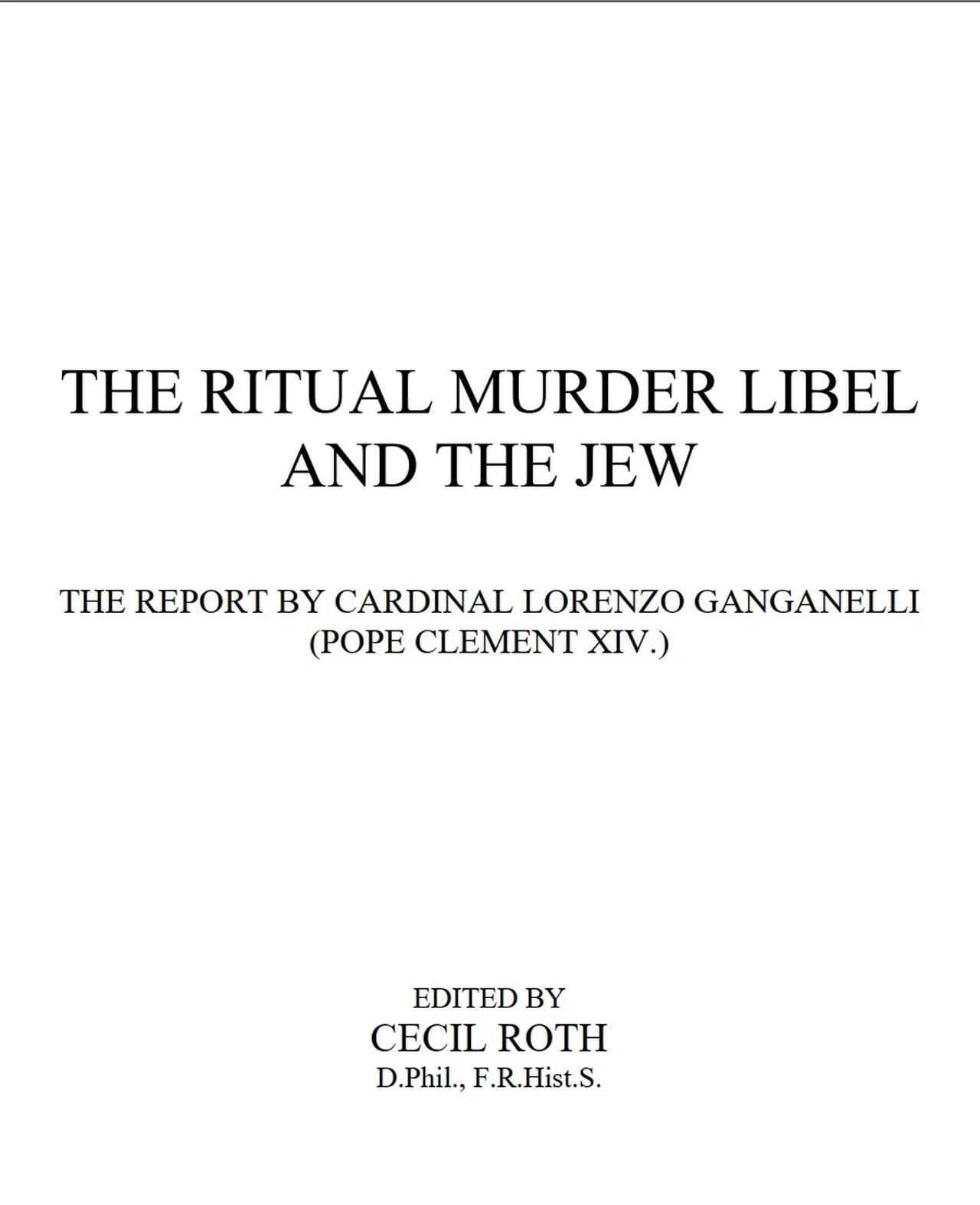 The Ritual Murder Libel and the Jew