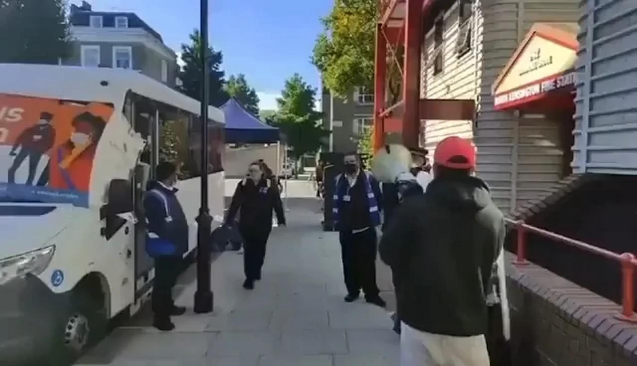 Man Collapses on the Sidewalk After Leaving the Vaccine Death Bus 💉💀